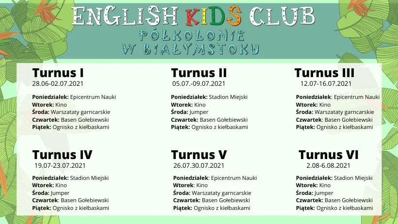 Półkolonie Letnie 2021 Zapisy - Język Angielski Dla Dzieci Białystok