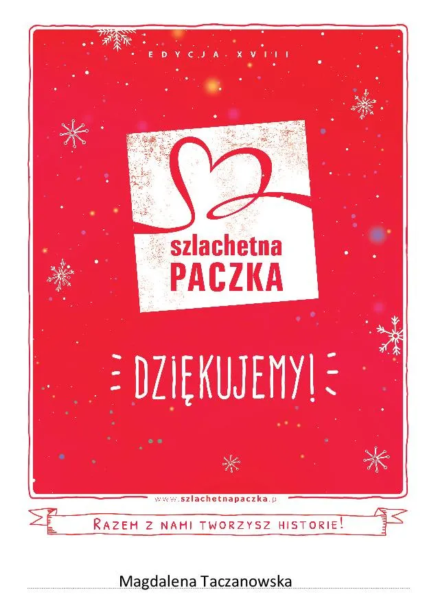 Certyfikat dobroczynności - Szlachetna Paczka