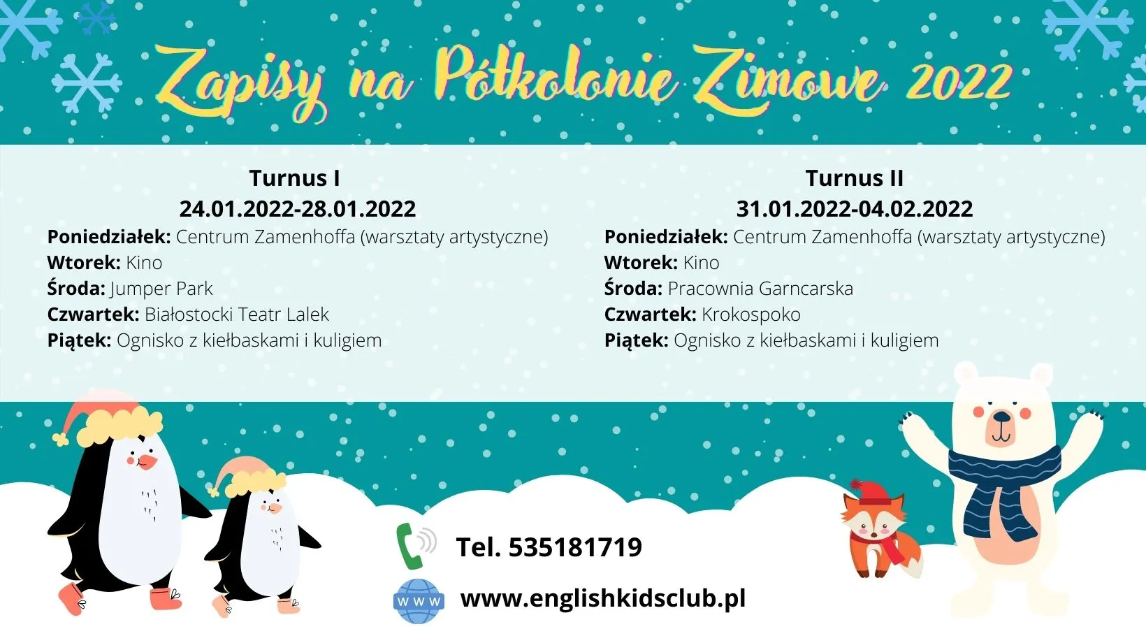 Półkolonie Zimowe 2022 - Kulig I Ognisko Z Kiełbaskami